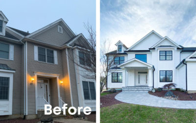 Modern White Replacement Siding with Black Accents – Freehold Township, New Jersey