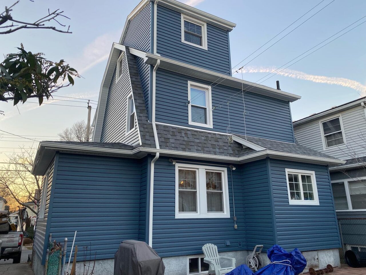 Regatta Blue Vinyl Siding Installation - Staten Island, New York