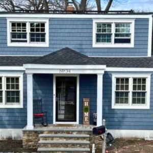 Vinyl Shake in the color Pacific Blue with White Trim