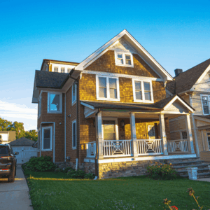 Horizontal Lap and Shingle Siding with Asphalt Shingle Roof