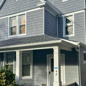 Vinyl Shake in the Color Nantucket with white Trim